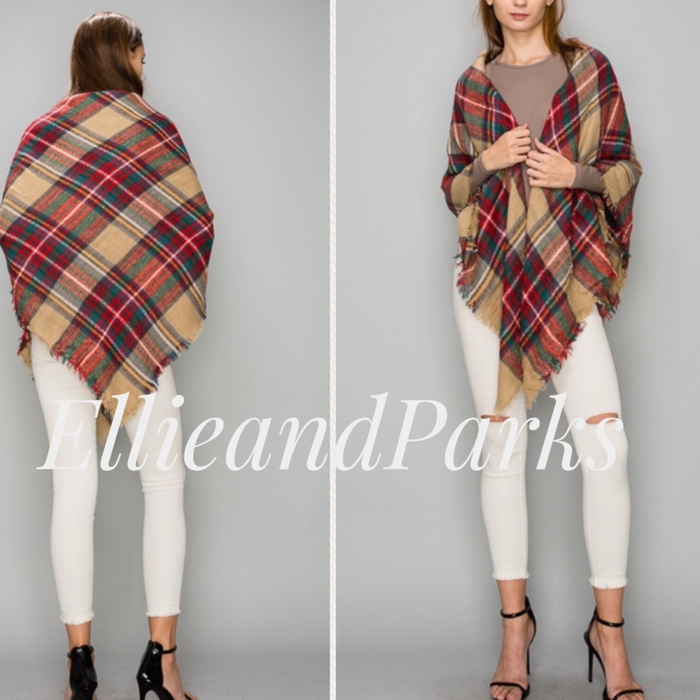 Avery Oversized Tartan plaid scarf - Picture 2 of 7
